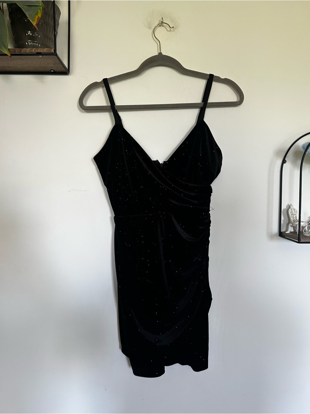 Cosmopolitan‎ Dress the Population Black Sequin Sparkle Mini Dress Size Small
